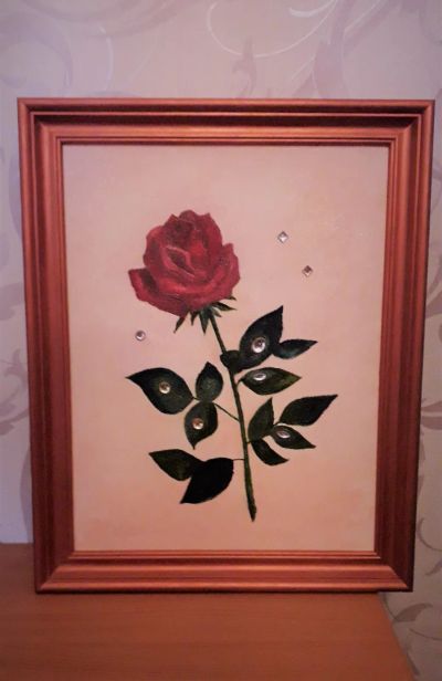 Лот: 19912413. Фото: 1. Картина "Роза" (холст, масло... Произведения