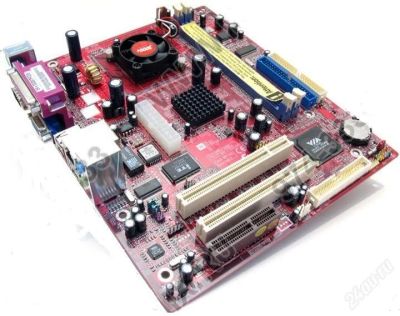 Лот: 2450065. Фото: 1. pc chips + cpu onboard 2ddr svga... Материнские платы