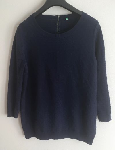 Лот: 25509659. Фото: 1. Кофта Benetton (темно-синяя). Свитеры, толстовки, худи