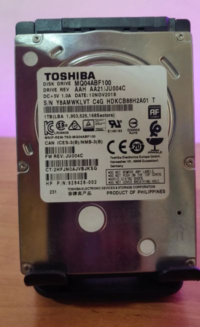 Лот: 22197885. Фото: 1. HDD 1000Gb/Toshiba/SATA/2,5"/5400... Жёсткие диски (HDD)
