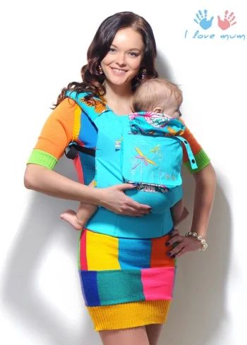Лот: 3952176. Фото: 1. Эрго рюкзак I love mum Цветные... Слинги, эрго рюкзаки, переноски