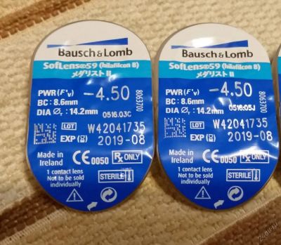 Лот: 6753154. Фото: 1. Контактные линзы Baush&Lomb Soflens... Контактные линзы