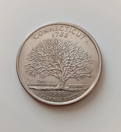 Лот: 20413438. Фото: 1. США. 25 центов 1999 Коннектикут... Америка