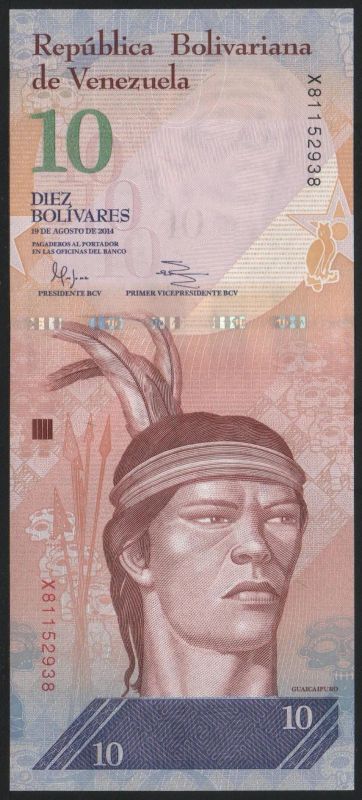 Лот: 11613931. Фото: 1. Венесуэла банкнота 10 боливаров... Америка