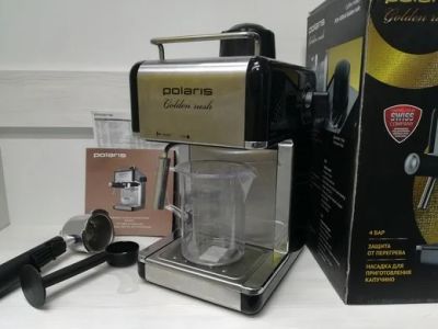 Лот: 17841043. Фото: 1. Кофеварка Polaris PCM 4006A Golden... Чайники, кофемашины, кулеры
