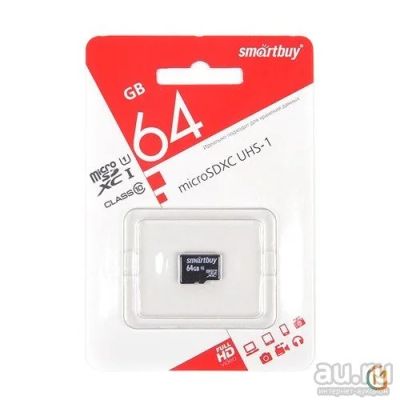 Лот: 12887608. Фото: 1. Карта памяти MicroSD 64GB SmartBuy... Карты памяти