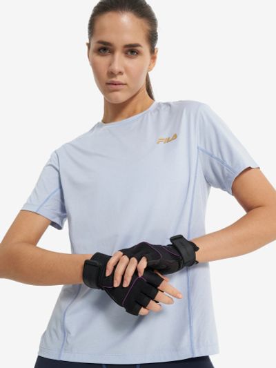 Лот: 24696800. Фото: 1. Футболка женская FILA, Голубой. Другое (спортивная одежда)