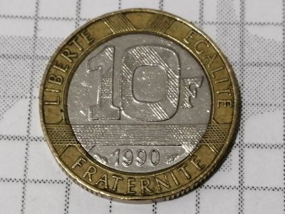 Лот: 15556920. Фото: 1. Франция 10 сантимов 1990 год... Россия и СССР 1917-1991 года