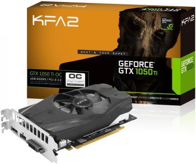 Лот: 16412605. Фото: 1. 4Gb KFA2 GTX 1050 Ti OC [50IQH8DSN8OK... Видеокарты