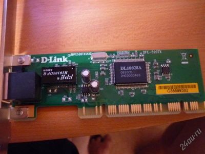 Лот: 2722894. Фото: 1. сетевуха DLink DFE 520TX с рубля. Сетевые карты