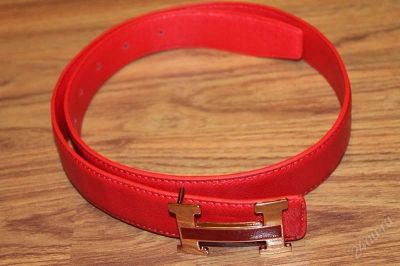 Лот: 2603950. Фото: 1. Ремень Hermes! красный. Ремни, пояса