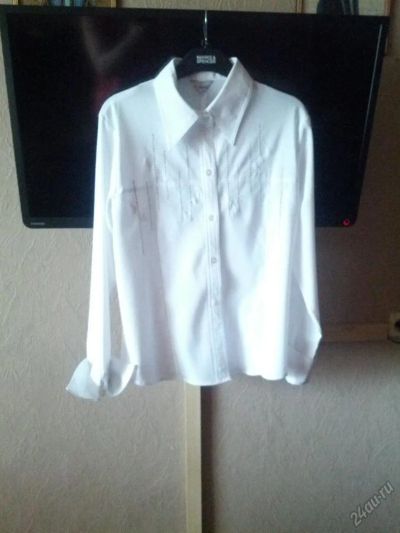 Лот: 5897654. Фото: 1. Блуза офисная стрейч плотный 48. Блузы, рубашки, водолазки