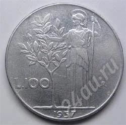 Лот: 202996. Фото: 1. Италия. 100 лир 1957г. (1-2). Европа