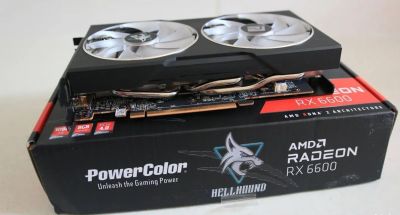 Лот: 23496364. Фото: 1. RX 6600 powercolor hellhound 8gb. Видеокарты