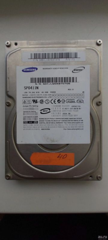 Лот: 15041190. Фото: 1. Жёсткий диск, IDE, Samsung 40... Жёсткие диски (HDD)