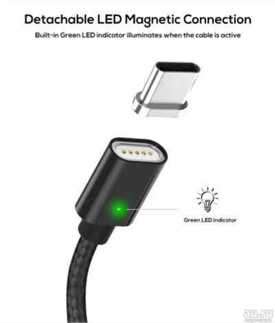 Лот: 13613108. Фото: 1. TOPK F-Line1 USB Type-C 2A (2000mA... Дата-кабели, переходники