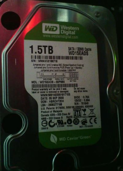 Лот: 6352812. Фото: 1. HDD 1.5 Tb SATA-II Western Digital... Жёсткие диски (HDD)