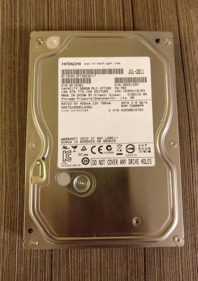 Лот: 10985350. Фото: 1. Жесткий диск Hitachi 500Гб (HDS721050CLA362... Жёсткие диски (HDD)