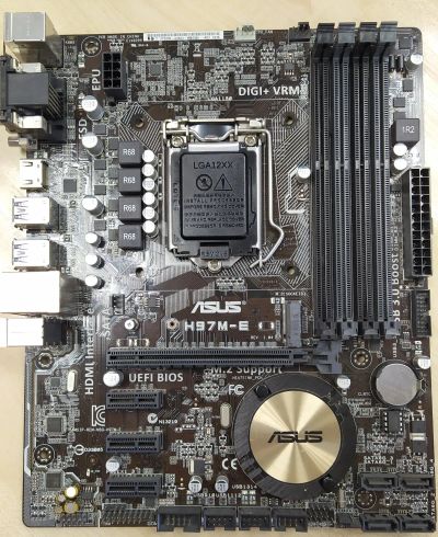 Лот: 20734652. Фото: 1. Материнская плата ASUS H97M-E... Материнские платы