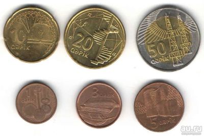 Лот: 1492979. Фото: 1. Набор монет 1,3,5,10,20,50 гяпиков... Страны СНГ и Балтии