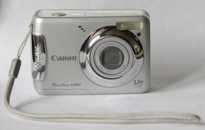 Лот: 2077694. Фото: 1. Canon PowerShot A480, 10 МП, серебристый... Цифровые компактные