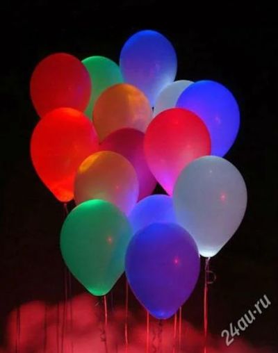 Лот: 2771672. Фото: 1. Светящиеся шарики с гелием! Яркие... Воздушные шары
