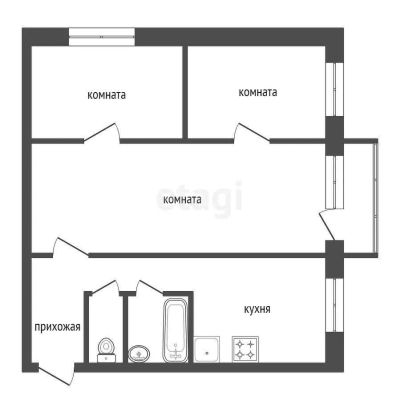 Лот: 25285325. Фото: 1. 3-комн. квартира , Красноярск... Квартиры, студии