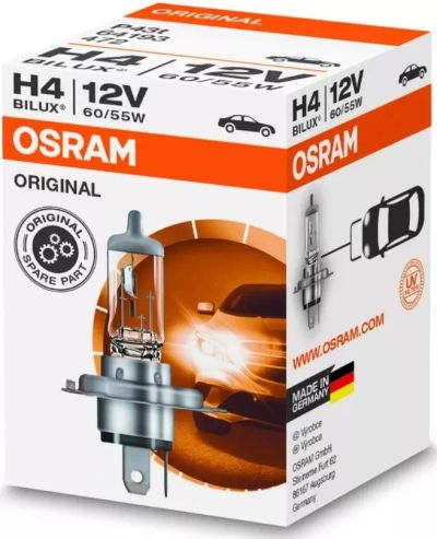 Лот: 20763986. Фото: 1. Лампа H4 Osram 12В 60/55Вт 64193. Оптика и освещение