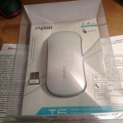 Лот: 7690777. Фото: 1. Беспроводная мышь Rapoo T6 White... Клавиатуры и мыши