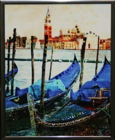 Лот: 21290798. Фото: 1. Картина Малая Венеция с кристаллами... Другое (сувениры, подарки)