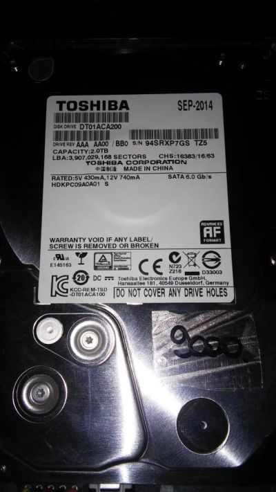 Лот: 7534413. Фото: 1. Жесткий диск Toshiba DT01ACA200... Жёсткие диски (HDD)