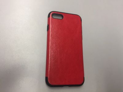 Лот: 13414080. Фото: 1. Чехол iPhone 7/8 с кожаной вставкой... Чехлы, бамперы