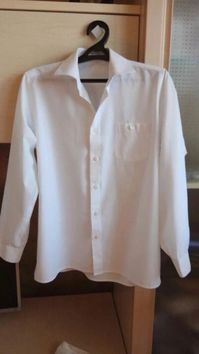 Лот: 7762610. Фото: 1. рубашка белая на мальчика 152-158. Рубашки, блузки, водолазки