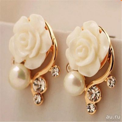 Лот: 9970639. Фото: 1. Серьги гвоздики. Серьги, каффы