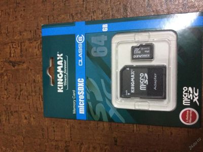 Лот: 6163388. Фото: 1. Карта памяти Kingmax microSD 64Gb. Карты памяти