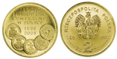 Лот: 4500101. Фото: 1. 2 злотых 2009 год. 180 лет банковской... Европа