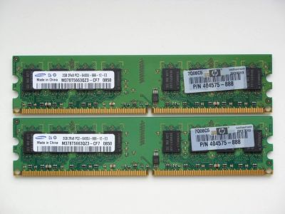 Лот: 10691173. Фото: 1. 4Gb (2Gb x 2) Samsung DDR2 800... Оперативная память