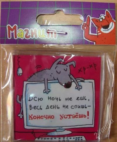 Лот: 1676145. Фото: 1. Магнит "Всю ночь не ешь, весь... Сувенирные мелочи