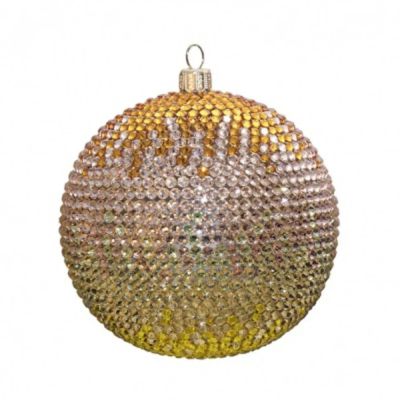 Лот: 21291089. Фото: 1. Новогодний шарик 9 с кристаллами... Гирлянды, шарики, новогодние аксессуары
