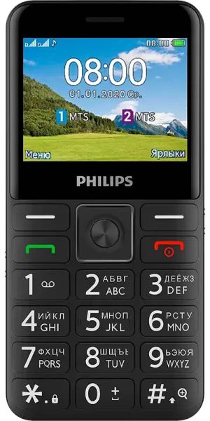 Лот: 22027526. Фото: 1. Телефон Philips Xenium E207 Черный. Кнопочные мобильные телефоны