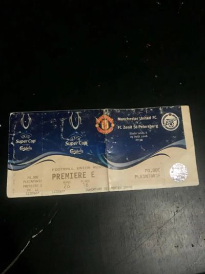 Лот: 19871096. Фото: 1. Билет на матч Суперкубка УЕФА... Билеты, талоны
