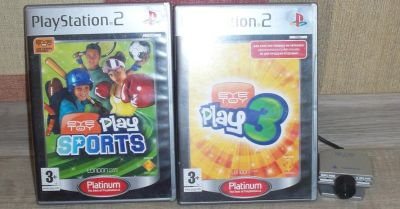Лот: 5061036. Фото: 1. Камера Eye Toy Play PS2+ 2 диска. Игры для консолей