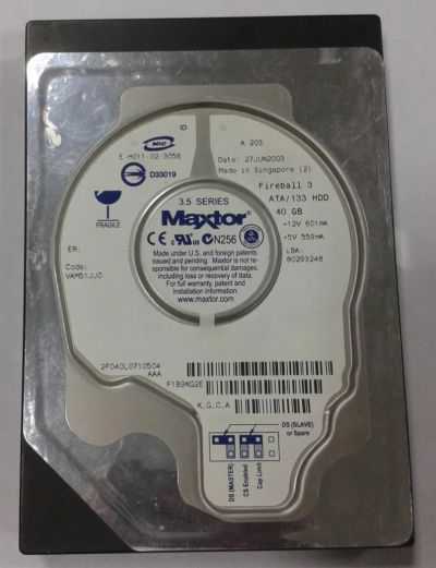 Лот: 8391098. Фото: 1. Жесткий диск IDEMaxtor Fireball... Жёсткие диски (HDD)