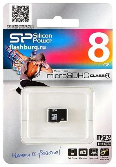 Лот: 1739585. Фото: 1. Карта памяти microSD HC 8 GB Silicon... Карты памяти