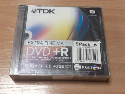 Лот: 21573999. Фото: 1. 5 DVD+R TDK. Оригинальный компакт... CD, DVD, BluRay