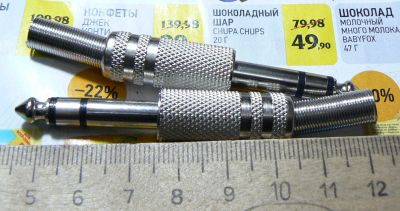 Лот: 17601404. Фото: 1. Разъём штекер джек 6,35 мм (jack... Разъёмы