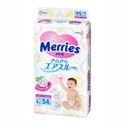 Лот: 7095868. Фото: 1. Подгузники Merries L (9-14кг... Детская гигиена