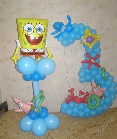 Лот: 2915857. Фото: 1. Цифра из воздушных шаров ТРИ с... Воздушные шары