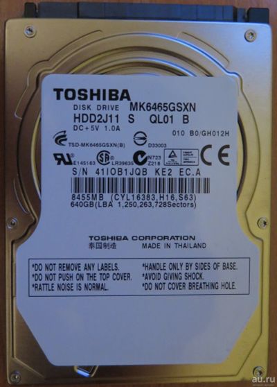 Лот: 16915022. Фото: 1. Жесткий диск Toshiba MK6465GSXN... Жёсткие диски (HDD)