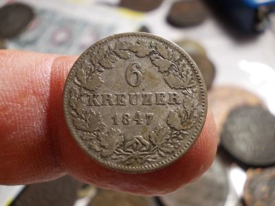 Лот: 16708479. Фото: 1. Очень редкое серебро-6 крейцеров... Россия до 1917 года